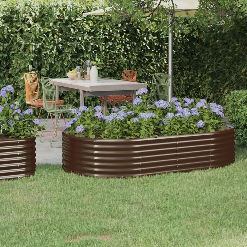 Casa si Gradina - Gradinarit si plante - Plante si ghivece - Ghivece si suporturi - Strat inaltat gradina 175x100x36 cm otel vopsit electrostatic, maro - Infinity.ro