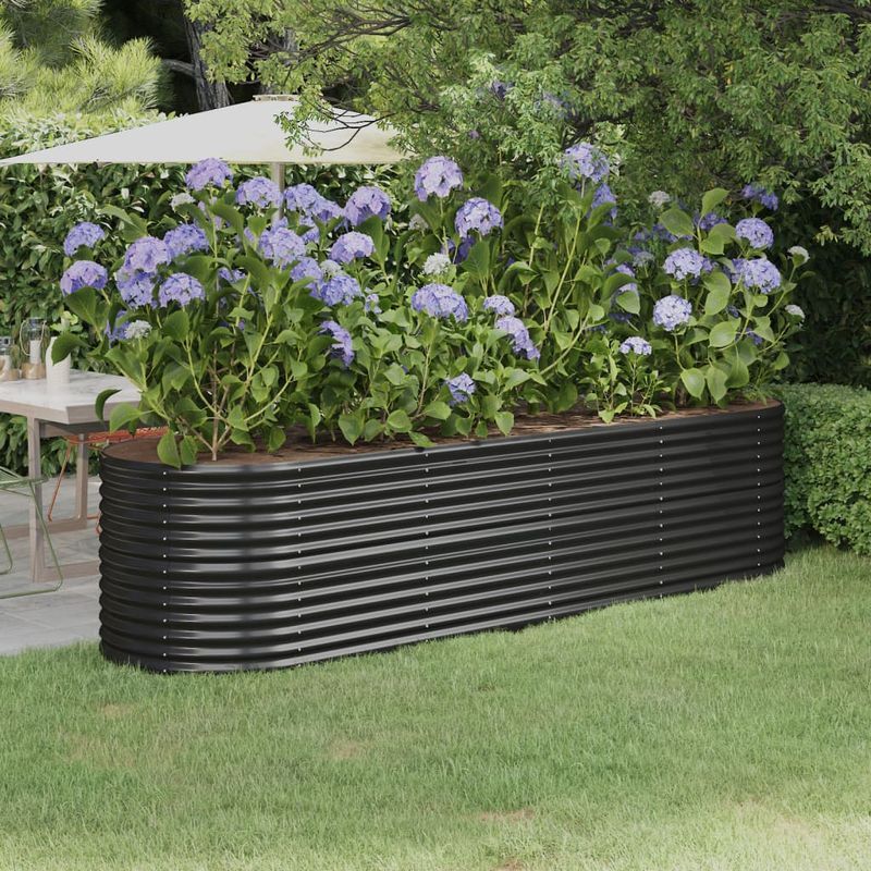 Casa si Gradina - Gradinarit si plante - Plante si ghivece - Ghivece si suporturi - Strat inaltat gradina 296x80x68 cm otel vopsit electrostatic, antracit - Infinity.ro