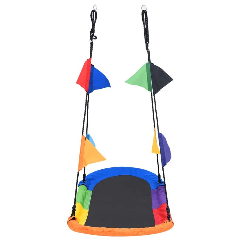 Jucarii, Copii si Bebe - Jucarii si jocuri - Jucarii de exterior - Leagane copii - Leagan cuib cu steaguri , 165x70 cm - Infinity.ro