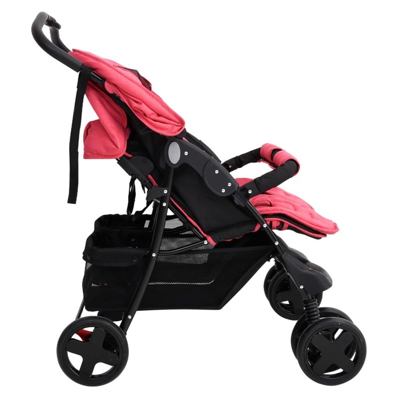 Jucarii, Copii si Bebe - Carucioare si articole de transport - Carucioare - Carucioare gemeni - Carucior pentru gemeni, rosu, otel - Infinity.ro