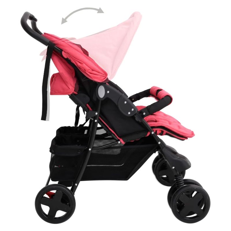 Jucarii, Copii si Bebe - Carucioare si articole de transport - Carucioare - Carucioare gemeni - Carucior pentru gemeni, rosu, otel - Infinity.ro