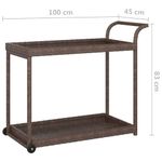 Casa si Gradina - Bucatarie si vesela - Ustensile bucatarie - Cosuri servire - Carucior de bar, maro, 100x45x83 cm, poliratan - Infinity.ro