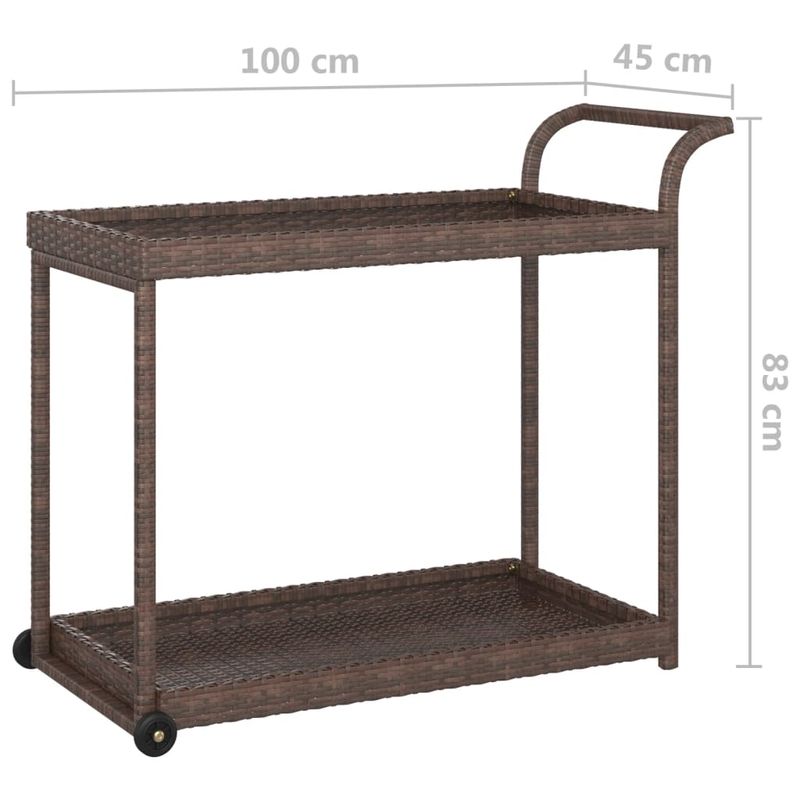 Casa si Gradina - Bucatarie si vesela - Ustensile bucatarie - Cosuri servire - Carucior de bar, maro, 100x45x83 cm, poliratan - Infinity.ro
