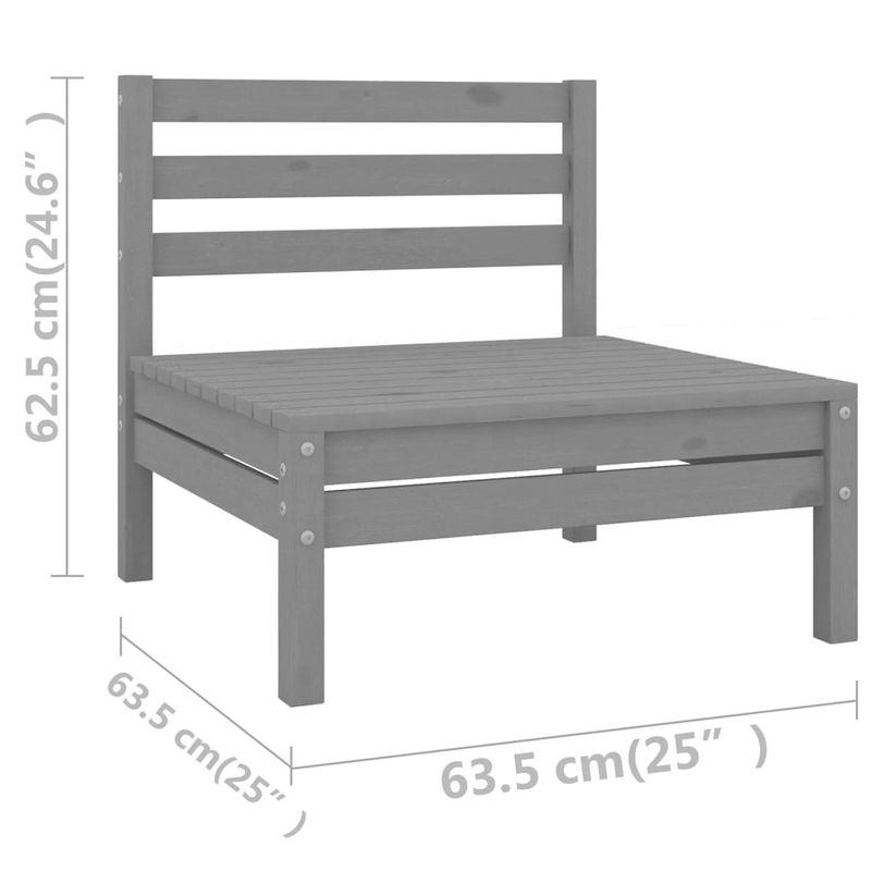 Casa si Gradina - Gradina si terasa - Mobilier exterior - Seturi mobila gradina - Set mobilier de gradina, 9 piese, gri, lemn masiv de pin - Infinity.ro