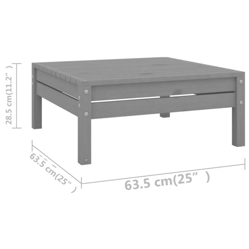 Casa si Gradina - Gradina si terasa - Mobilier exterior - Seturi mobila gradina - Set mobilier de gradina, 9 piese, gri, lemn masiv de pin - Infinity.ro