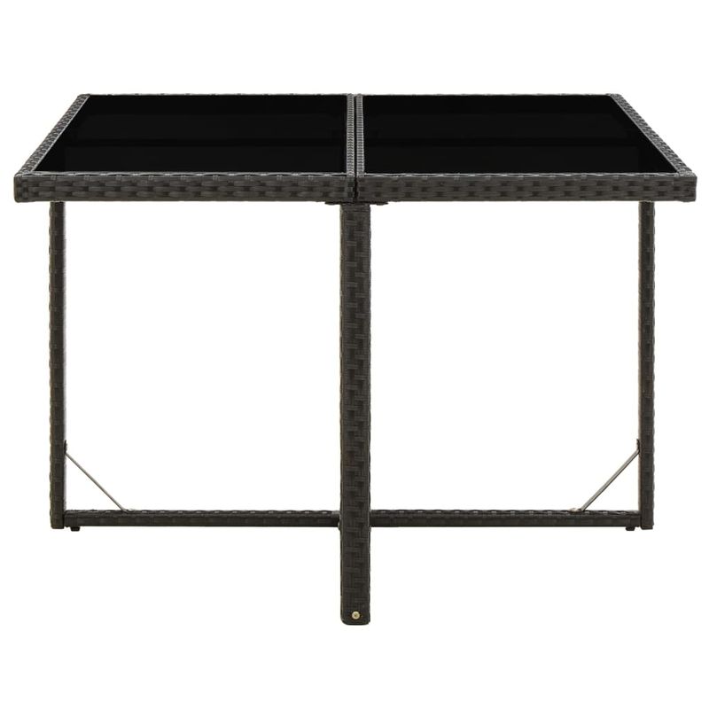 Casa si Gradina - Gradina si terasa - Mobilier exterior - Mese gradina - Masa de gradina, negru, 109x107x74 cm, poliratan si sticla - Infinity.ro