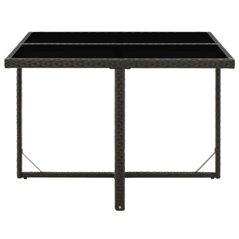 Casa si Gradina - Gradina si terasa - Mobilier exterior - Mese gradina - Masa de gradina, negru, 109x107x74 cm, poliratan si sticla - Infinity.ro