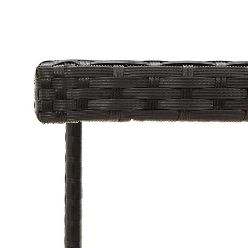Casa si Gradina - Gradina si terasa - Mobilier exterior - Mese gradina - Masa de gradina, negru, 109x107x74 cm, poliratan si sticla - Infinity.ro