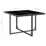 Casa si Gradina - Gradina si terasa - Mobilier exterior - Mese gradina - Masa de gradina, negru, 109x107x74 cm, poliratan si sticla - Infinity.ro