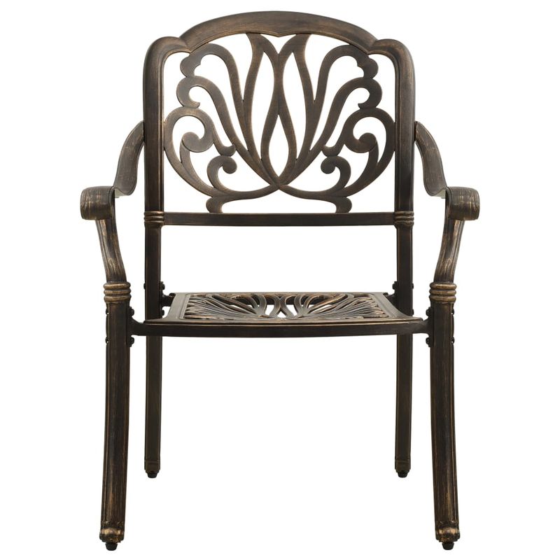 Casa si Gradina - Gradina si terasa - Mobilier exterior - Seturi mobila gradina - Set mobilier bistro, 3 piese, bronz, aluminiu turnat - Infinity.ro
