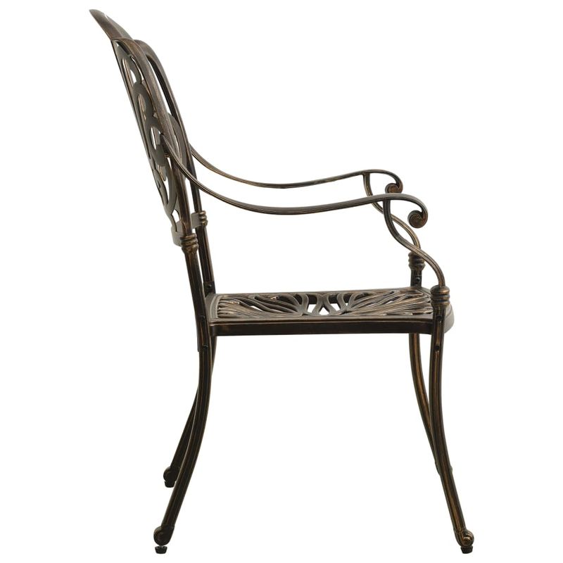 Casa si Gradina - Gradina si terasa - Mobilier exterior - Seturi mobila gradina - Set mobilier bistro, 3 piese, bronz, aluminiu turnat - Infinity.ro