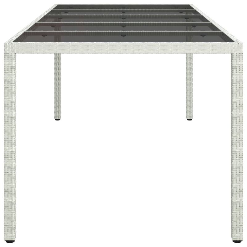 Casa si Gradina - Gradina si terasa - Mobilier exterior - Mese gradina - Masa gradina, 250x100x75 cm, alb, poliratan si sticla calita - Infinity.ro