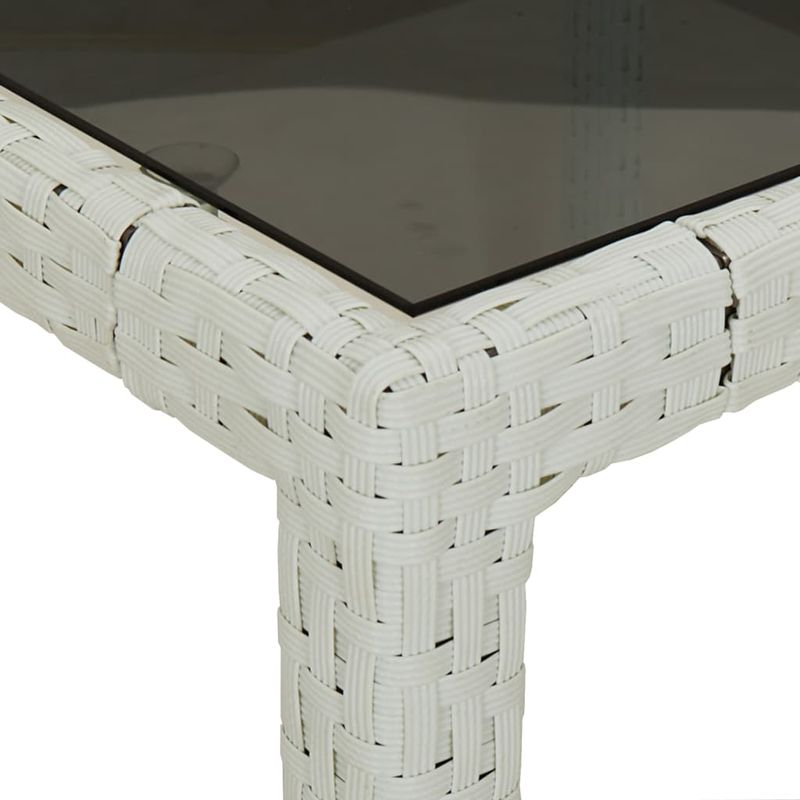 Casa si Gradina - Gradina si terasa - Mobilier exterior - Mese gradina - Masa gradina, 250x100x75 cm, alb, poliratan si sticla calita - Infinity.ro