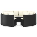 Casa si Gradina - Gradina si terasa - Mobilier exterior - Seturi mobila gradina - Set mobilier de gradina cu perne, 8 piese, negru, poliratan - Infinity.ro