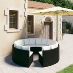 Casa si Gradina - Gradina si terasa - Mobilier exterior - Seturi mobila gradina - Set mobilier de gradina cu perne, 8 piese, negru, poliratan - Infinity.ro