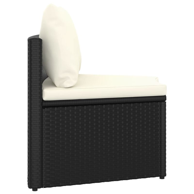 Casa si Gradina - Gradina si terasa - Mobilier exterior - Seturi mobila gradina - Set mobilier de gradina cu perne, 8 piese, negru, poliratan - Infinity.ro