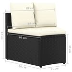 Casa si Gradina - Gradina si terasa - Mobilier exterior - Seturi mobila gradina - Set mobilier de gradina cu perne, 8 piese, negru, poliratan - Infinity.ro
