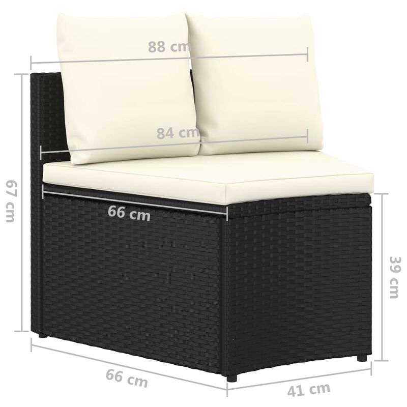 Casa si Gradina - Gradina si terasa - Mobilier exterior - Seturi mobila gradina - Set mobilier de gradina cu perne, 8 piese, negru, poliratan - Infinity.ro