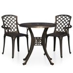 Casa si Gradina - Gradina si terasa - Mobilier exterior - Seturi mobila gradina - Set mobilier bistro, 3 piese, bronz, aluminiu turnat - Infinity.ro