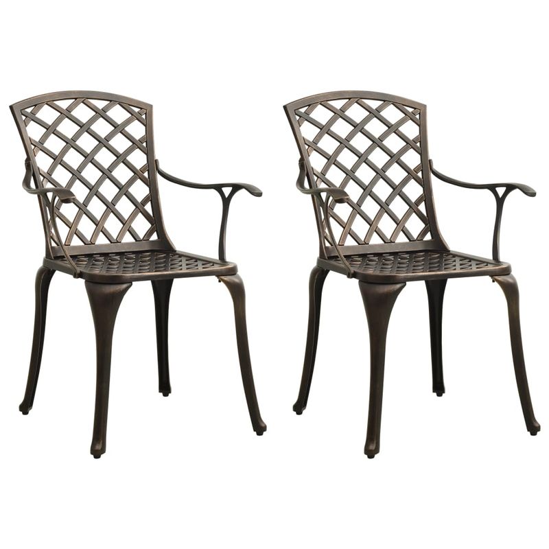 Casa si Gradina - Gradina si terasa - Mobilier exterior - Seturi mobila gradina - Set mobilier bistro, 3 piese, bronz, aluminiu turnat - Infinity.ro
