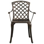 Casa si Gradina - Gradina si terasa - Mobilier exterior - Seturi mobila gradina - Set mobilier bistro, 3 piese, bronz, aluminiu turnat - Infinity.ro