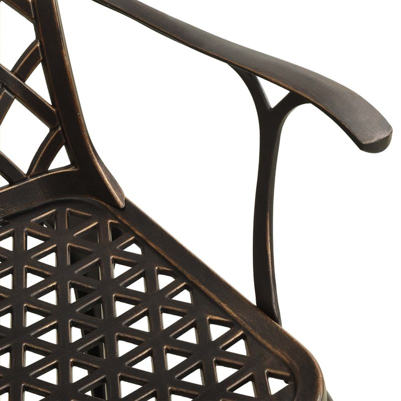 Casa si Gradina - Gradina si terasa - Mobilier exterior - Seturi mobila gradina - Set mobilier bistro, 3 piese, bronz, aluminiu turnat - Infinity.ro