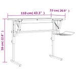 Casa si Gradina - Mobilier - Mese si birouri - Birouri - Birou creatie alb & gri 110x53x(58-87)cm lemn prelucrat & otel - Infinity.ro