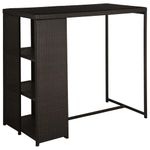 Casa si Gradina - Gradina si terasa - Mobilier exterior - Seturi mobila gradina - Set mobilier bar de gradina cu perne, 5 piese, maro, poliratan - Infinity.ro