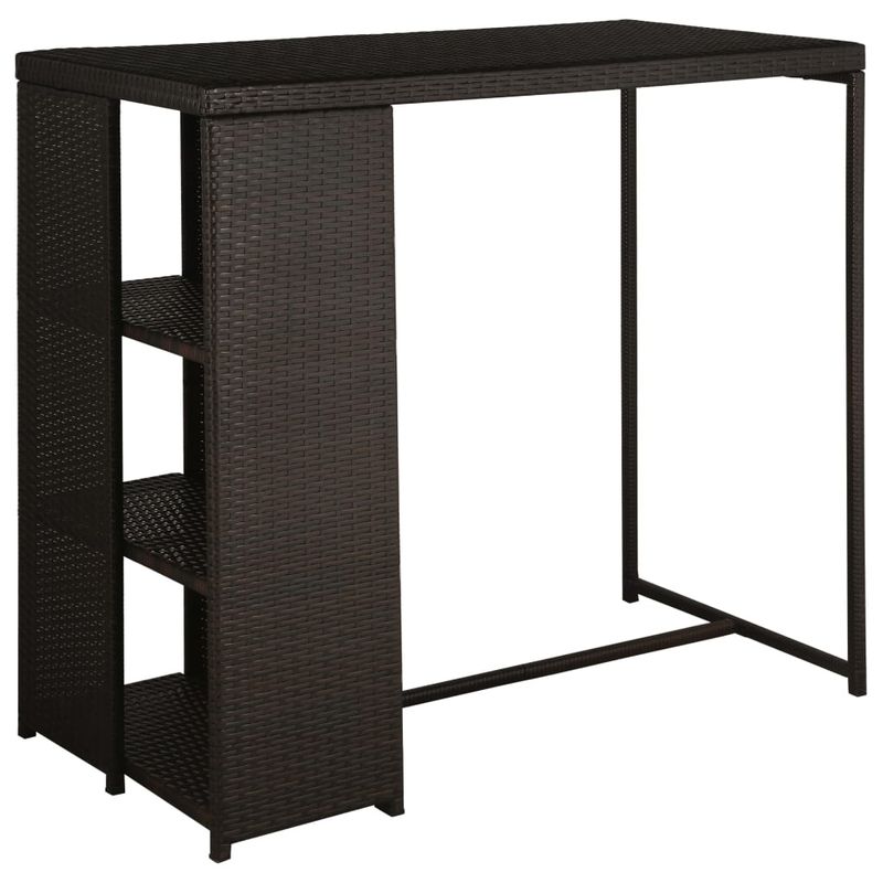 Casa si Gradina - Gradina si terasa - Mobilier exterior - Seturi mobila gradina - Set mobilier bar de gradina cu perne, 5 piese, maro, poliratan - Infinity.ro