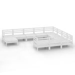 Casa si Gradina - Gradina si terasa - Mobilier exterior - Seturi mobila gradina - Set mobilier de gradina, 11 piese, alb, lemn masiv de pin - Infinity.ro