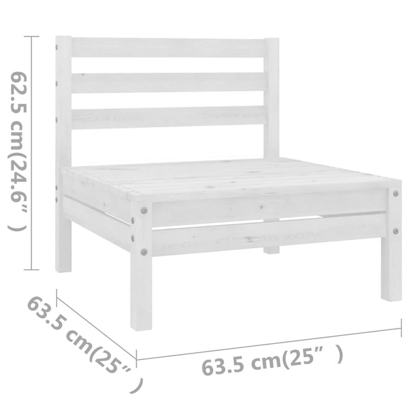 Casa si Gradina - Gradina si terasa - Mobilier exterior - Seturi mobila gradina - Set mobilier de gradina, 11 piese, alb, lemn masiv de pin - Infinity.ro