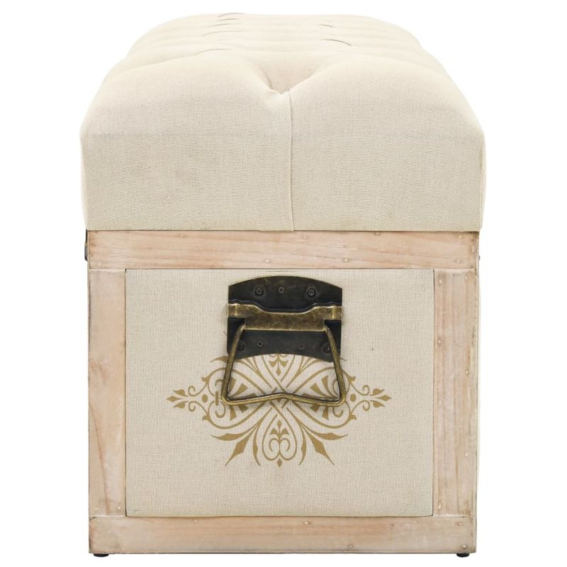 Casa si Gradina - Mobilier - Canapele si coltare - Banchete - Banca de depozitare, crem, 110 cm, lemn masiv de brad si textil - Infinity.ro