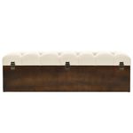 Casa si Gradina - Mobilier - Canapele si coltare - Banchete - Banca de depozitare, crem, 110 cm, lemn masiv de brad si textil - Infinity.ro