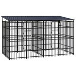 Petshop - Accesorii petshop - Culcusuri si custi - Custi interior si exterior - Padoc pentru caini de exterior cu acoperis, 7,37 m², otel - Infinity.ro