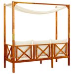 Casa si Gradina - Gradina si terasa - Mobilier exterior - Bancute de gradina - Banca de gradina cu copertina, lemn masiv de acacia, crem - Infinity.ro