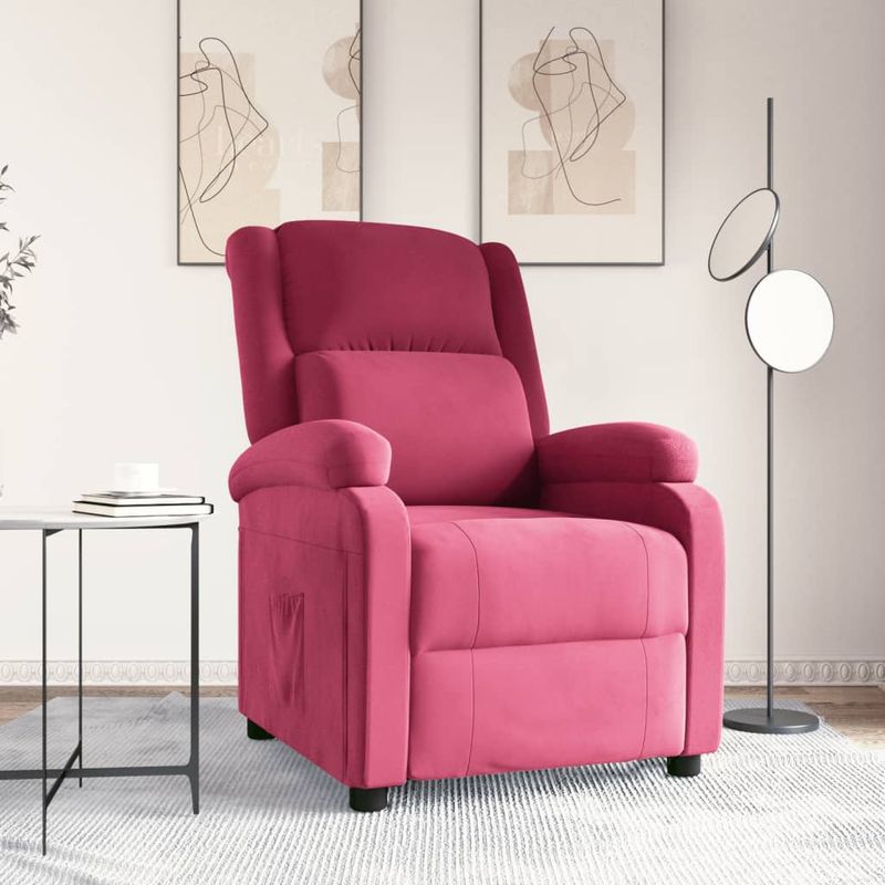 Casa si Gradina - Mobilier - Scaune si fotolii - Fotolii - Fotoliu rabatabil, rosu vin, catifea - Infinity.ro