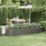 Casa si Gradina - Gradinarit si plante - Plante si ghivece - Ghivece si suporturi - Strat inaltat gradina 249x100x36 cm otel vopsit electrostatic, gri - Infinity.ro