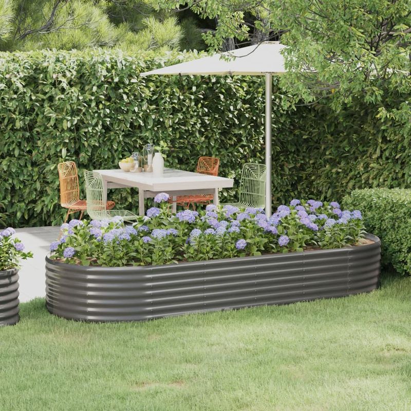 Casa si Gradina - Gradinarit si plante - Plante si ghivece - Ghivece si suporturi - Strat inaltat gradina 249x100x36 cm otel vopsit electrostatic, gri - Infinity.ro