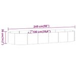 Casa si Gradina - Gradinarit si plante - Plante si ghivece - Ghivece si suporturi - Strat inaltat gradina 249x100x36 cm otel vopsit electrostatic, gri - Infinity.ro