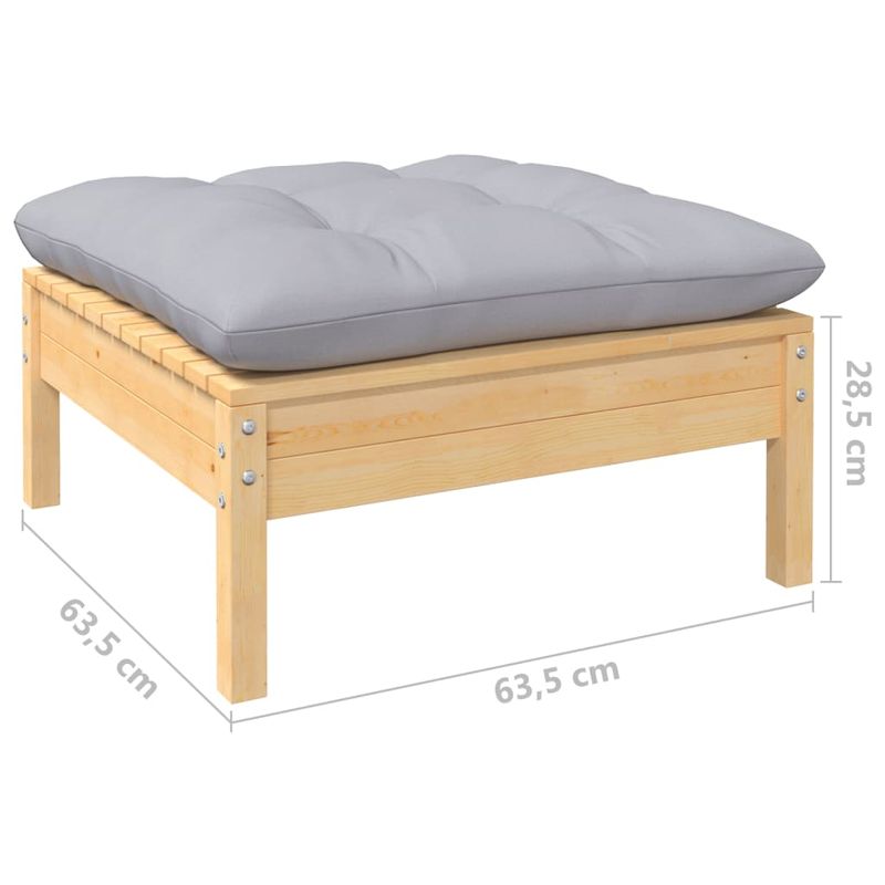 Casa si Gradina - Gradina si terasa - Mobilier exterior - Seturi mobila gradina - Set mobilier gradina cu perne gri, 5 piese, lemn masiv de pin - Infinity.ro