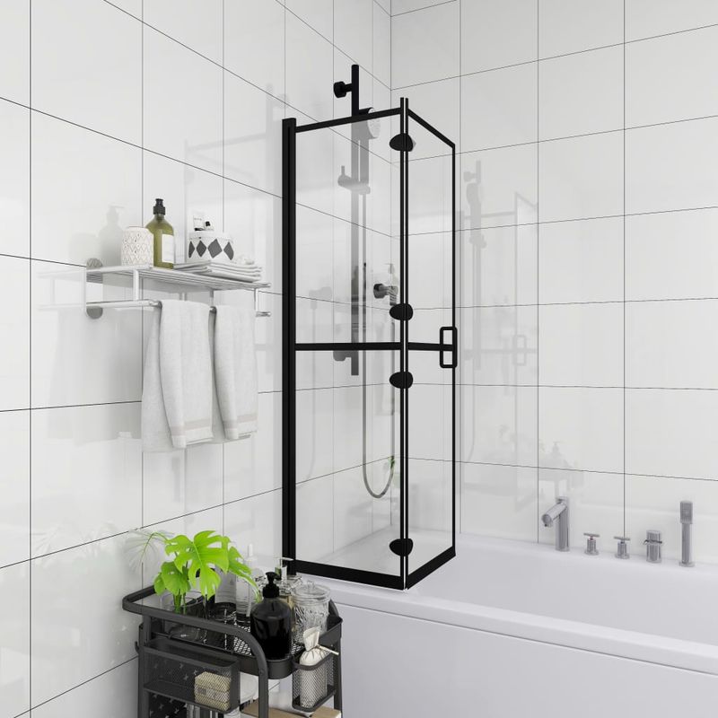 Casa si Gradina - Sanitare - Cazi si cabine de dus - Cabine dus - Cabina de dus pliabila, negru, 80x140 cm, ESG - Infinity.ro