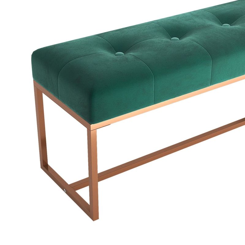 Casa si Gradina - Mobilier - Canapele si coltare - Banchete - Banca, verde inchis, 110x36x45 cm, catifea - Infinity.ro