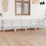 Casa si Gradina - Gradina si terasa - Mobilier exterior - Seturi mobila gradina - Set mobilier de gradina, 4 piese, alb, lemn masiv de pin - Infinity.ro