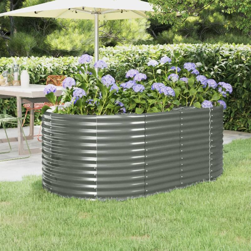 Casa si Gradina - Gradinarit si plante - Plante si ghivece - Ghivece si suporturi - Strat inaltat gradina 175x100x68 cm otel vopsit electrostatic, gri - Infinity.ro