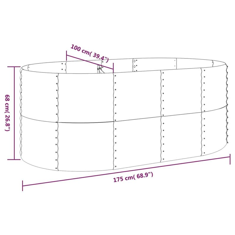 Casa si Gradina - Gradinarit si plante - Plante si ghivece - Ghivece si suporturi - Strat inaltat gradina 175x100x68 cm otel vopsit electrostatic, gri - Infinity.ro