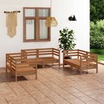 Casa si Gradina - Gradina si terasa - Mobilier exterior - Seturi mobila gradina - Set mobilier de gradina, 6 piese, maro miere, lemn masiv de pin - Infinity.ro