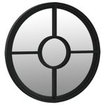 Casa si Gradina - Decoratiuni - Oglinzi - Oglinda rotunda,negru,40x4 cm,fier,pentru utilizare in interior - Infinity.ro