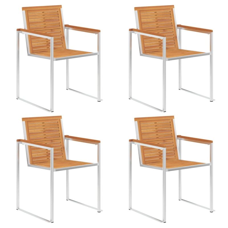 Casa si Gradina - Gradina si terasa - Mobilier exterior - Scaune si sezlonguri gradina - Scaune de gradina cu perne, 4 buc., lemn masiv de acacia - Infinity.ro