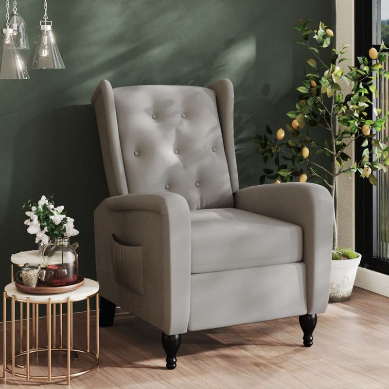 Casa si Gradina - Mobilier - Scaune si fotolii - Fotolii - Fotoliu rabatabil, gri deschis, catifea - Infinity.ro