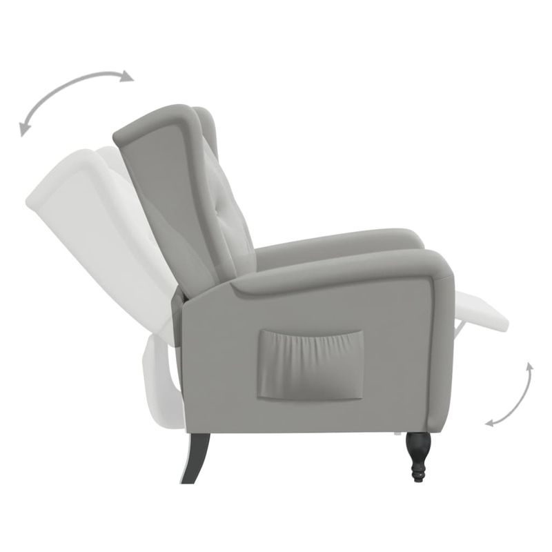 Casa si Gradina - Mobilier - Scaune si fotolii - Fotolii - Fotoliu rabatabil, gri deschis, catifea - Infinity.ro